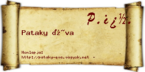Pataky Éva névjegykártya